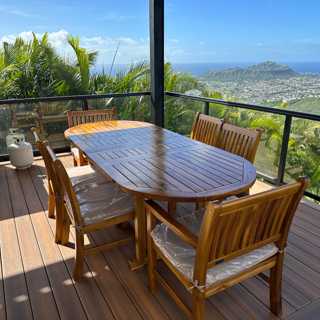 T003 - Table d'extension ovale en acacia