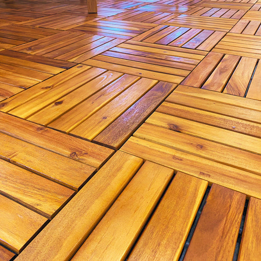 Dalles de terrasse en acacia (boîte de 10 dalles)