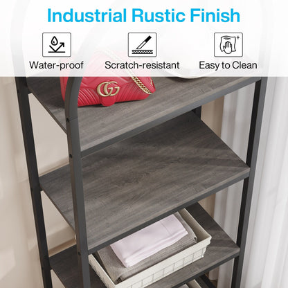 Étagère ouverte, étagères de rangement de style industriel avec structure métallique