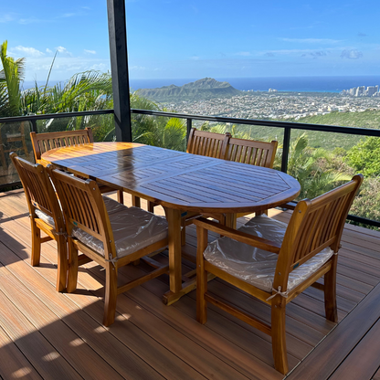 T003 - Table d'extension ovale en acacia