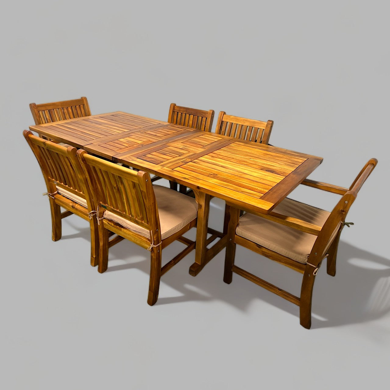 Ensemble de table extensible rectangulaire en acacia