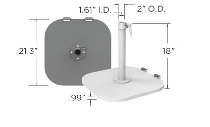 Socle en acier Aspen avec roulettes - 54 kg