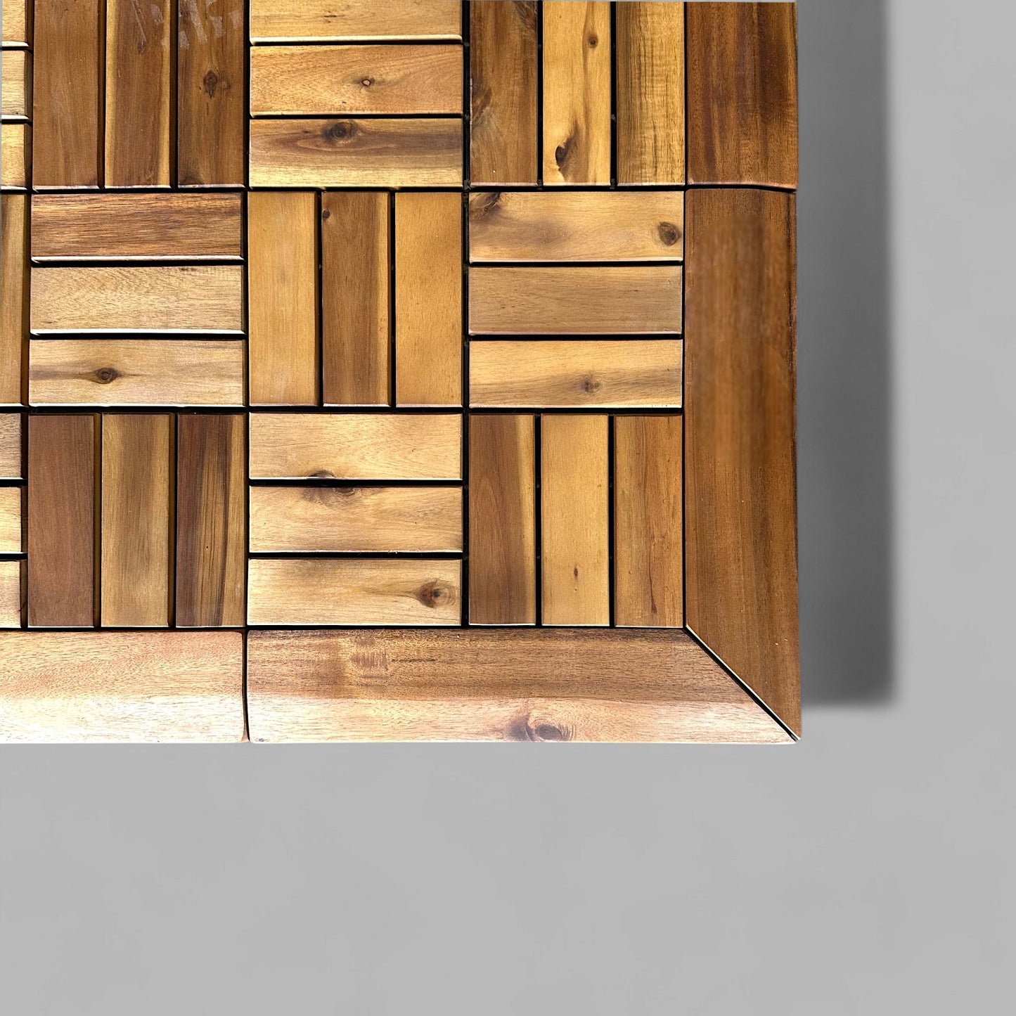 Kit de finition d'angle pour dalles de terrasse en acacia