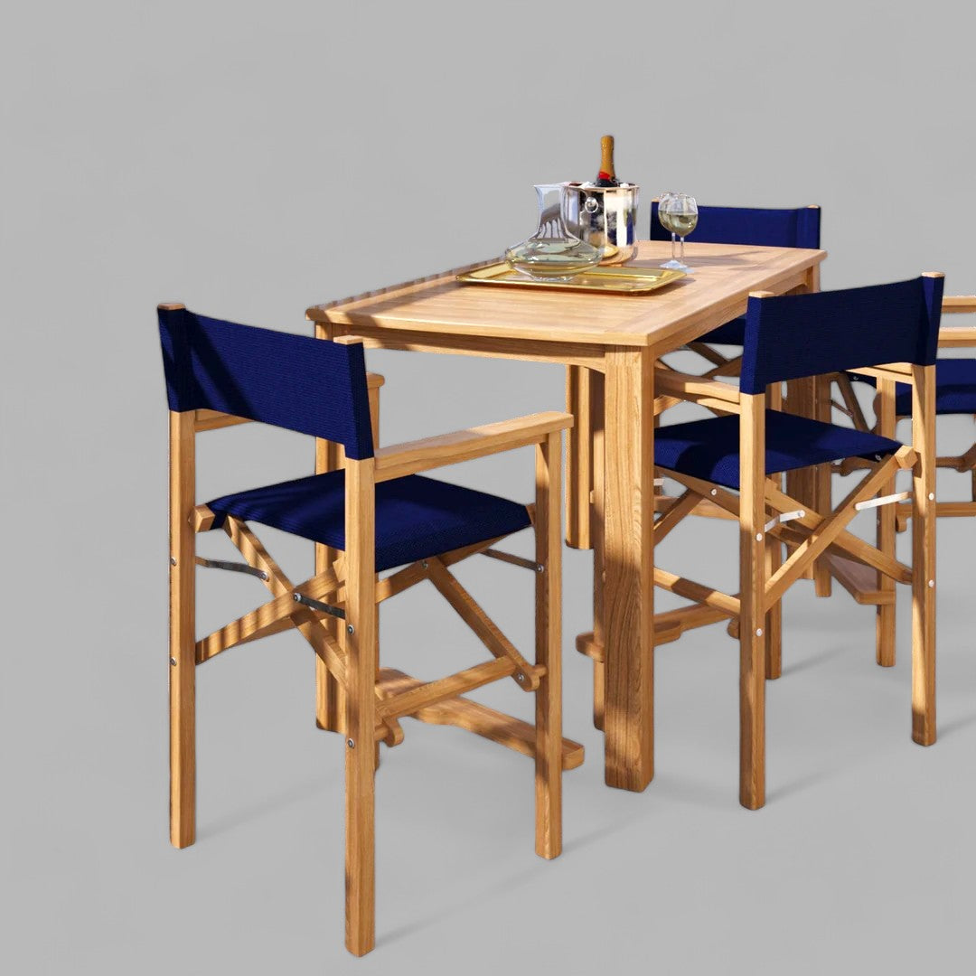 Ensemble bistro en teck à hauteur de comptoir Kilohana