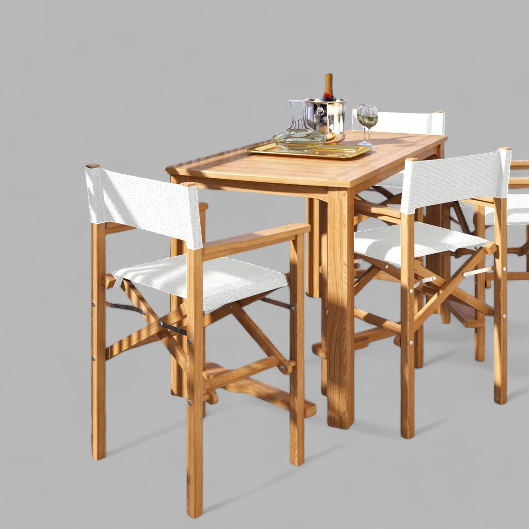 Ensemble bistro en teck à hauteur de comptoir Kilohana