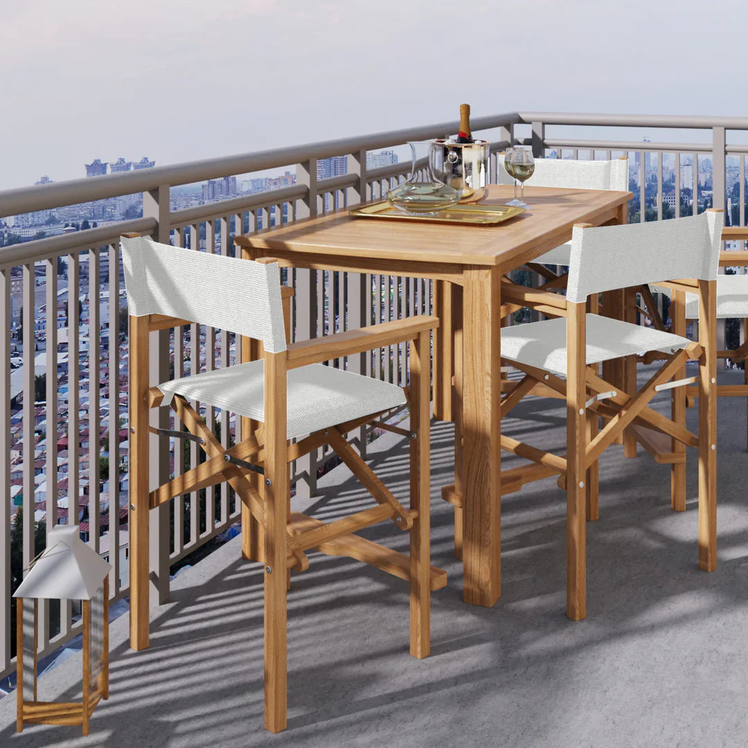 HLT3487 - Table en teck à hauteur de comptoir Kilohana