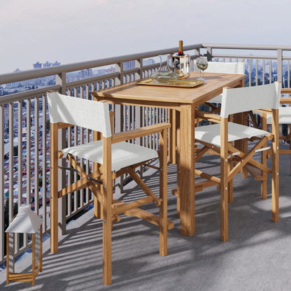 HLT3487 - Table en teck à hauteur de comptoir Kilohana