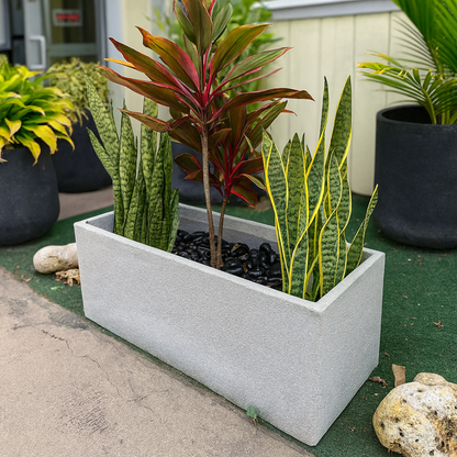 VT68ABCD - JARDINIÈRE RECTANGULAIRE EN MOUSSE LITE ET BÉTON