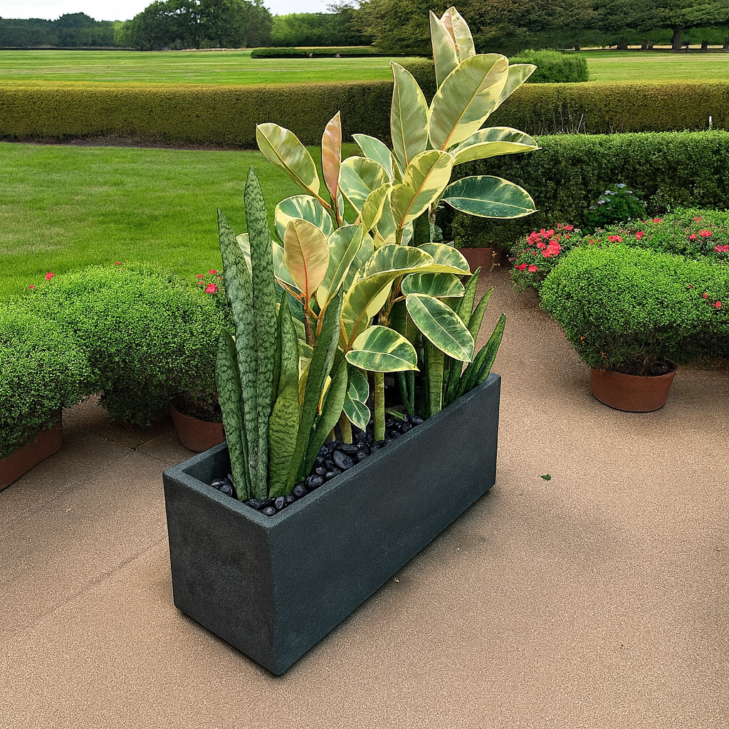 VT68ABCD - JARDINIÈRE RECTANGULAIRE EN MOUSSE LITE ET BÉTON