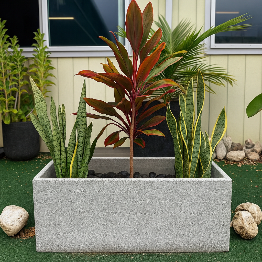 VT68ABCD - JARDINIÈRE RECTANGULAIRE EN MOUSSE LITE ET BÉTON