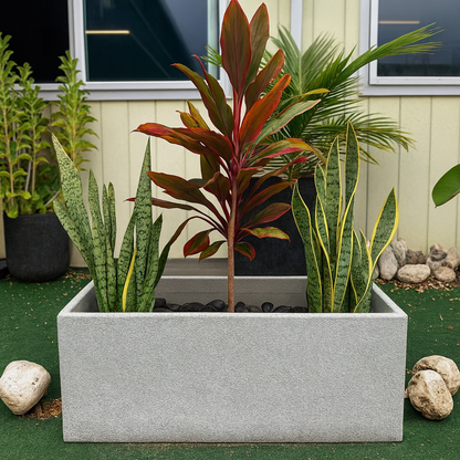 VT68ABCD - JARDINIÈRE RECTANGULAIRE EN MOUSSE LITE ET BÉTON