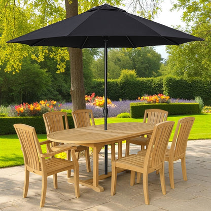 Ensemble de salle à manger ovale extensible en teck