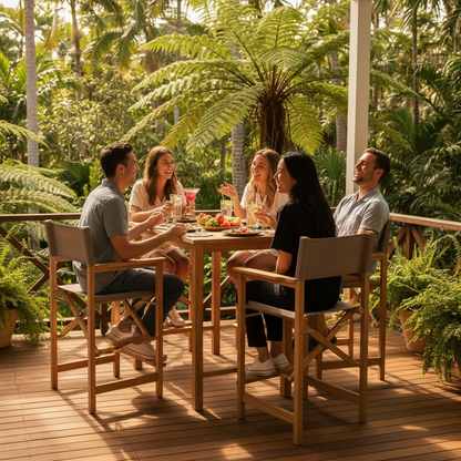 Ensemble bistro en teck à hauteur de comptoir Kilohana