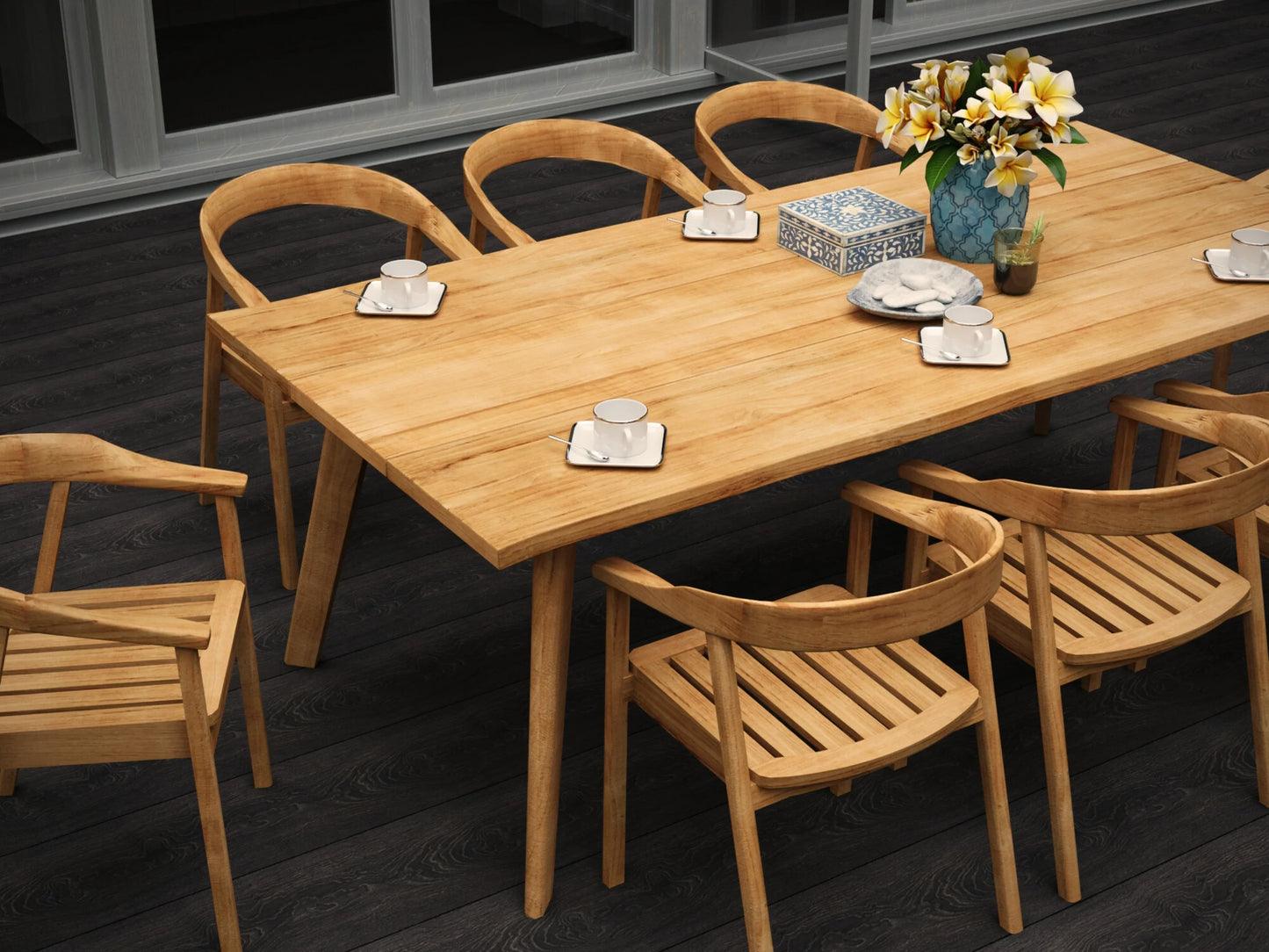 Ensemble de salle à manger d'extérieur en teck La Costa