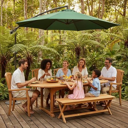 Ensemble de salle à manger ovale extensible en teck