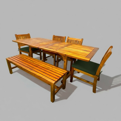 Ensemble de table extensible rectangulaire en acacia