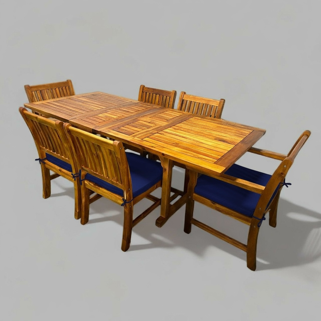 Ensemble de table extensible rectangulaire en acacia