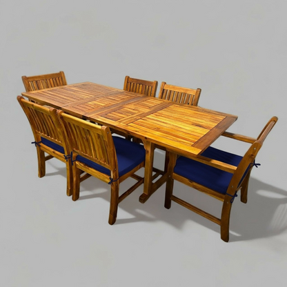 Ensemble de table extensible rectangulaire en acacia