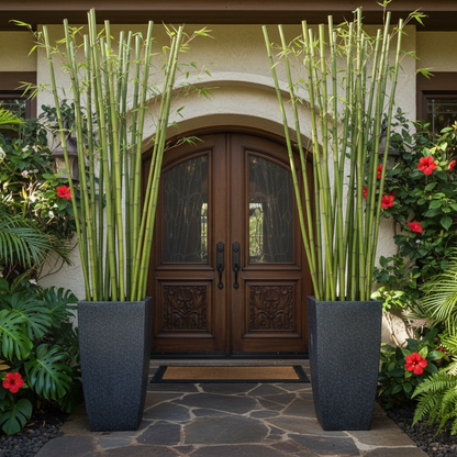 VT71 - Jardinière cylindrique carrée en mousse légère et béton