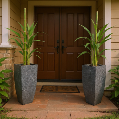 VT71 - Jardinière cylindrique carrée en mousse légère et béton