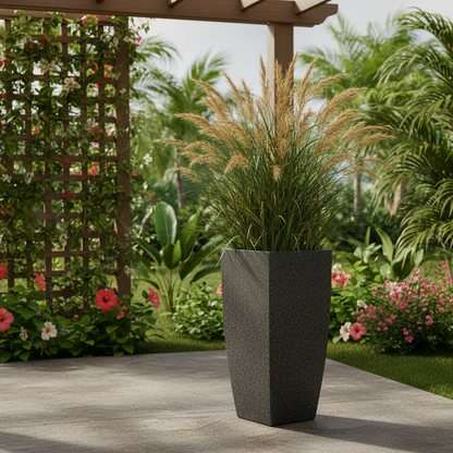 VT71 - Jardinière cylindrique carrée en mousse légère et béton