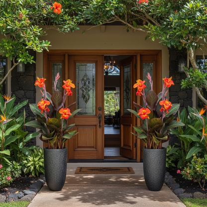 VT129 - Jardinière cylindrique ronde en mousse légère et béton