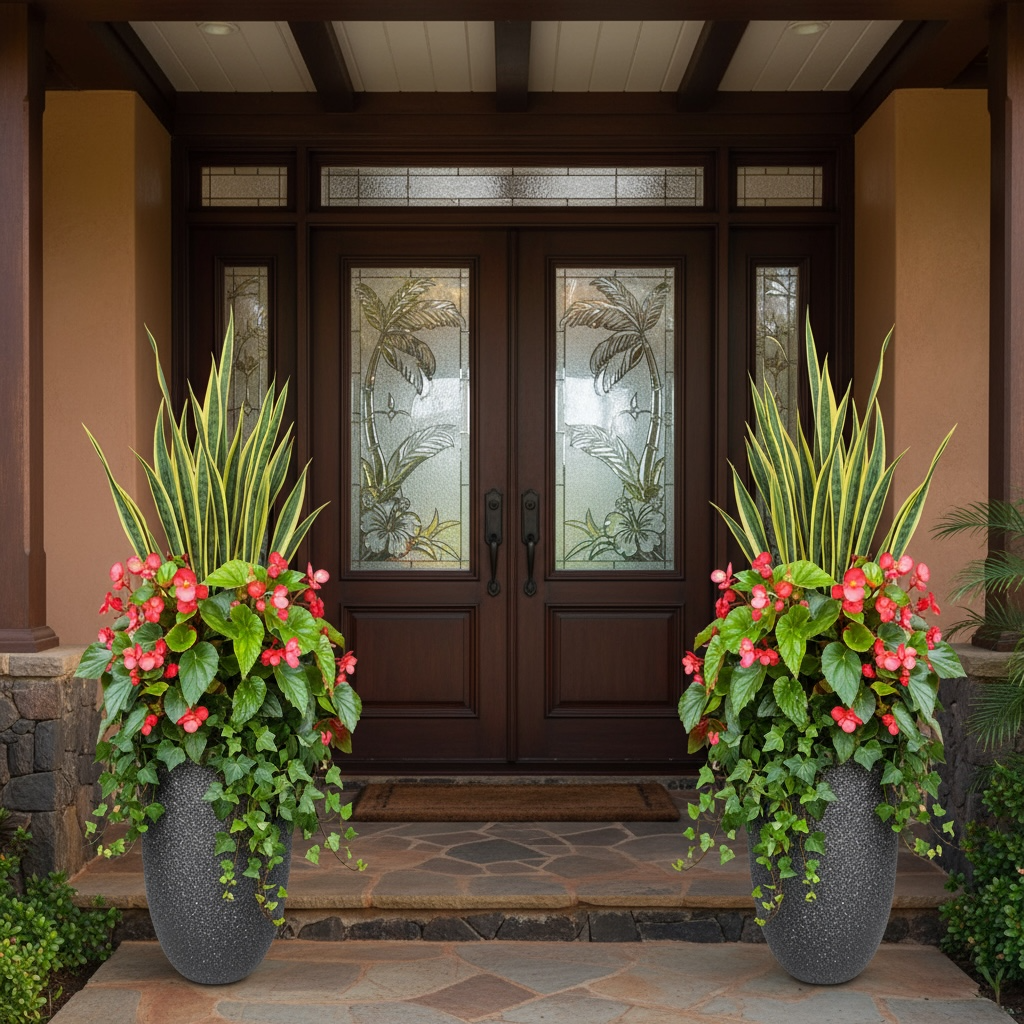 VT129 - Jardinière cylindrique ronde en mousse légère et béton