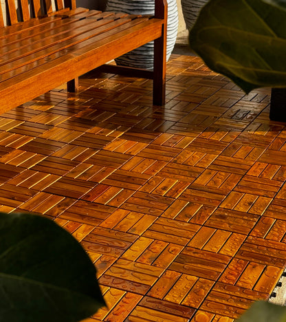 Dalles de terrasse en acacia (boîte de 10 dalles)