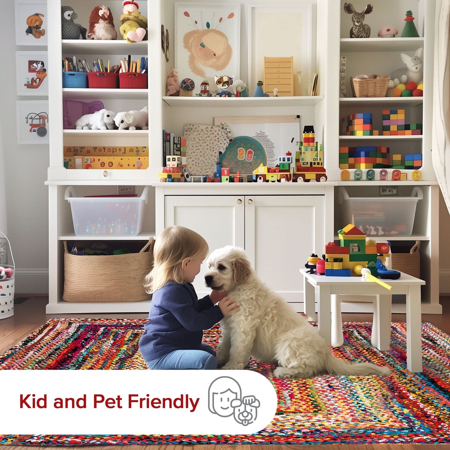 Tapis de sol bohème tressé à la main Nuloom Tammara