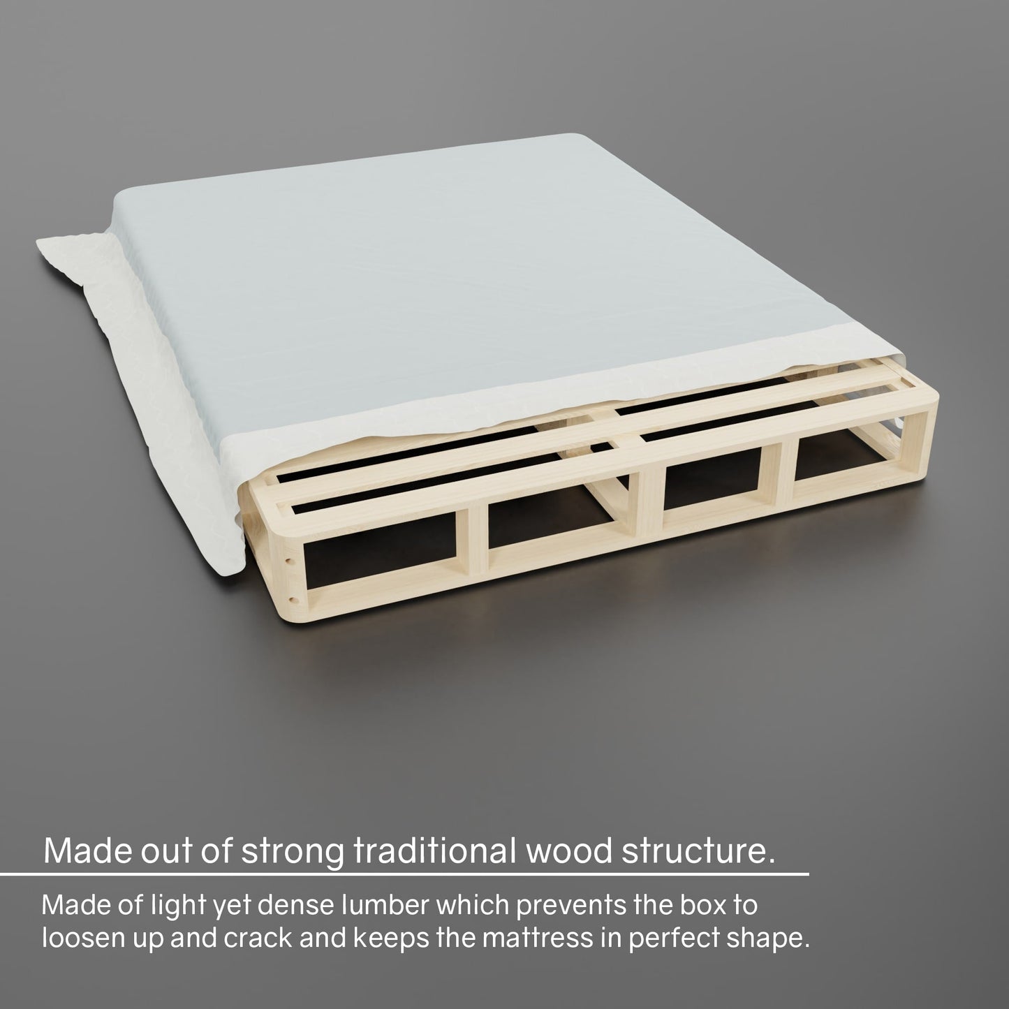 ONETAN, sommier/fondation en bois facile à assembler, 5 et 8 pouces, blanc.