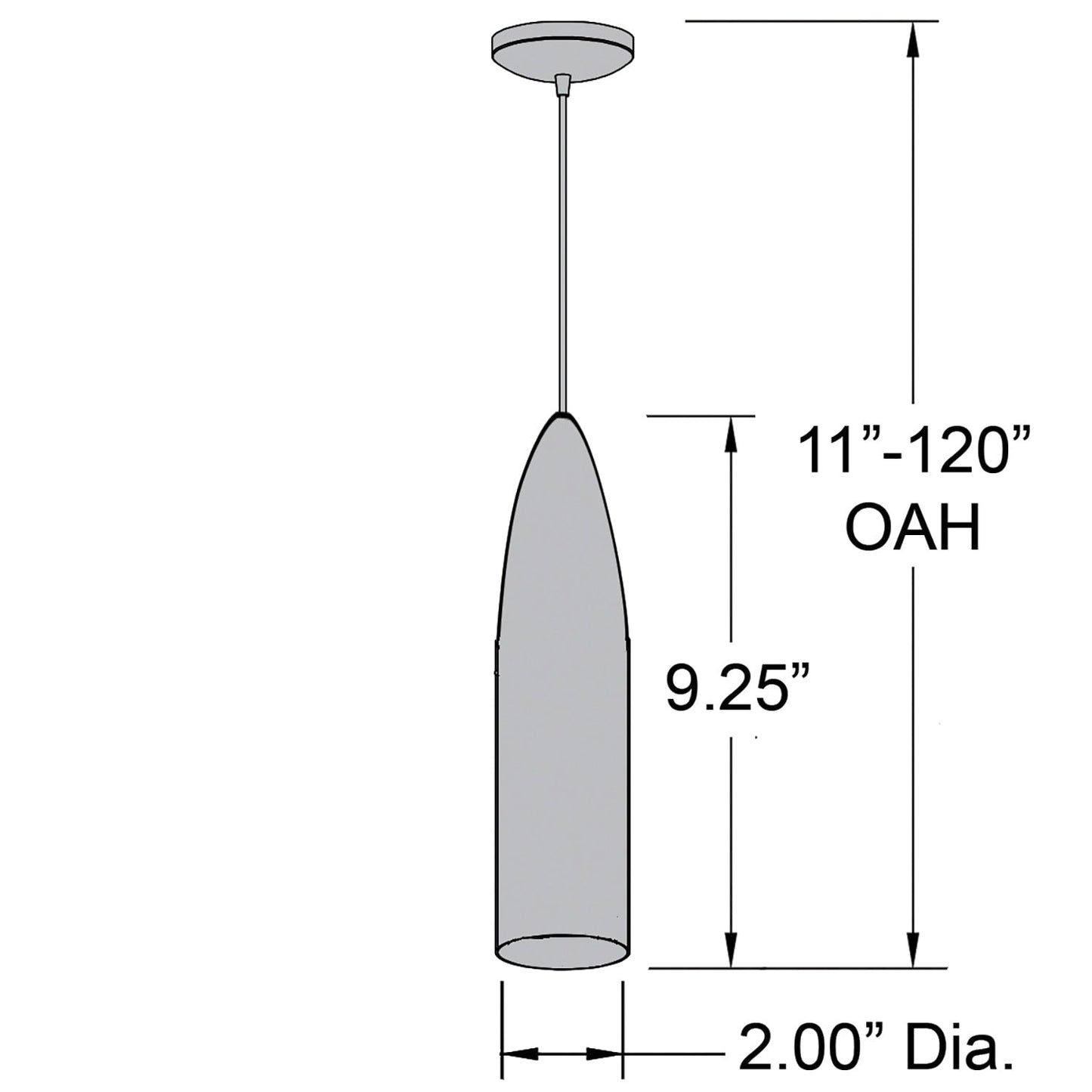 Suspension LED Odyssey Bullet brossée