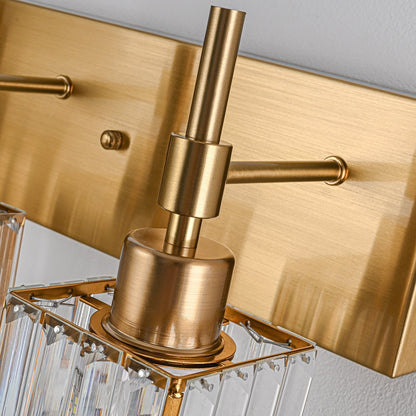 Luminaires de salle de bain modernes à intensité variable en cristal Ora, à installer au-dessus du miroir, style glamour.