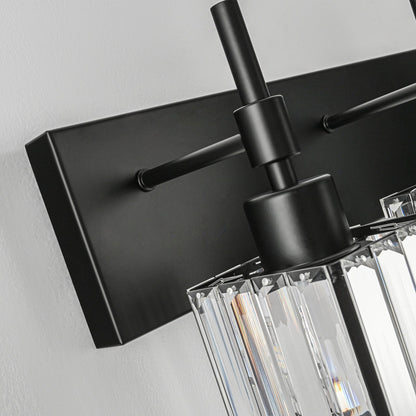 Luminaires de salle de bain modernes à intensité variable en cristal Ora, à installer au-dessus du miroir, style glamour.