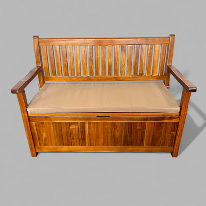 B005P - Banc de rangement Kalihi en finition polyuréthane avec coussin