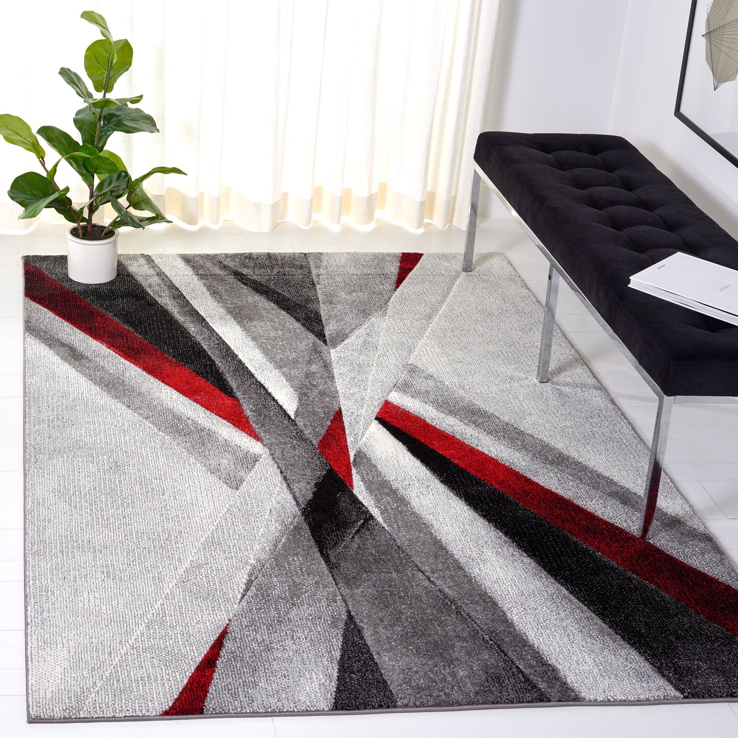 Tapis abstrait moderne du milieu du siècle SAFAVIEH Hollywood Takae
