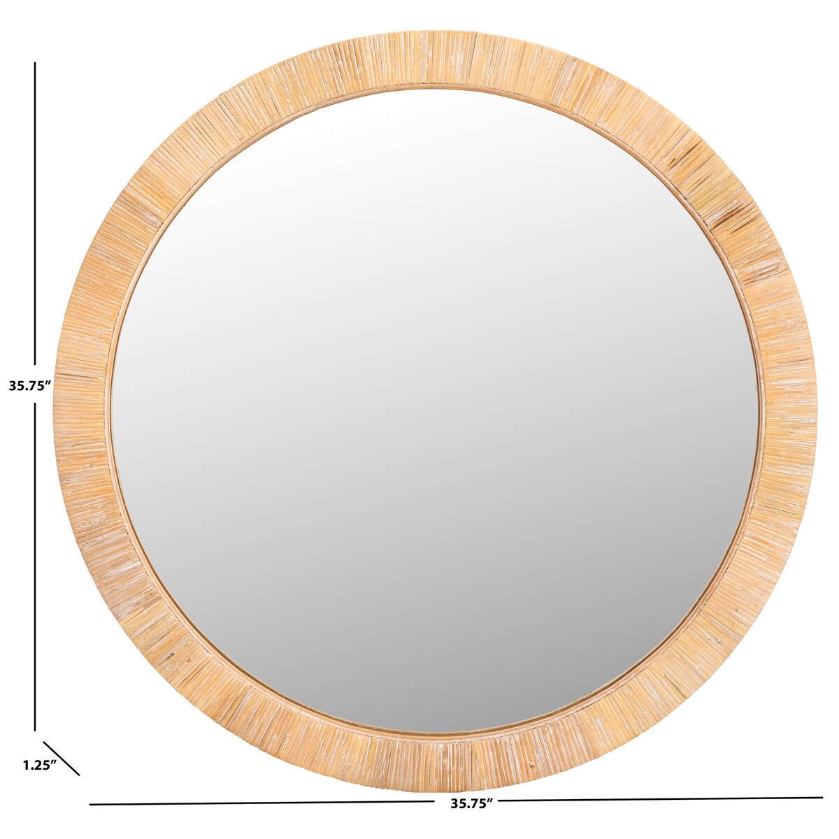 Miroir SAFAVIEH Home Mila 91 cm (36 po) - 91,4 cm (L) x 2,5 cm (P) x 91,4 cm (H)