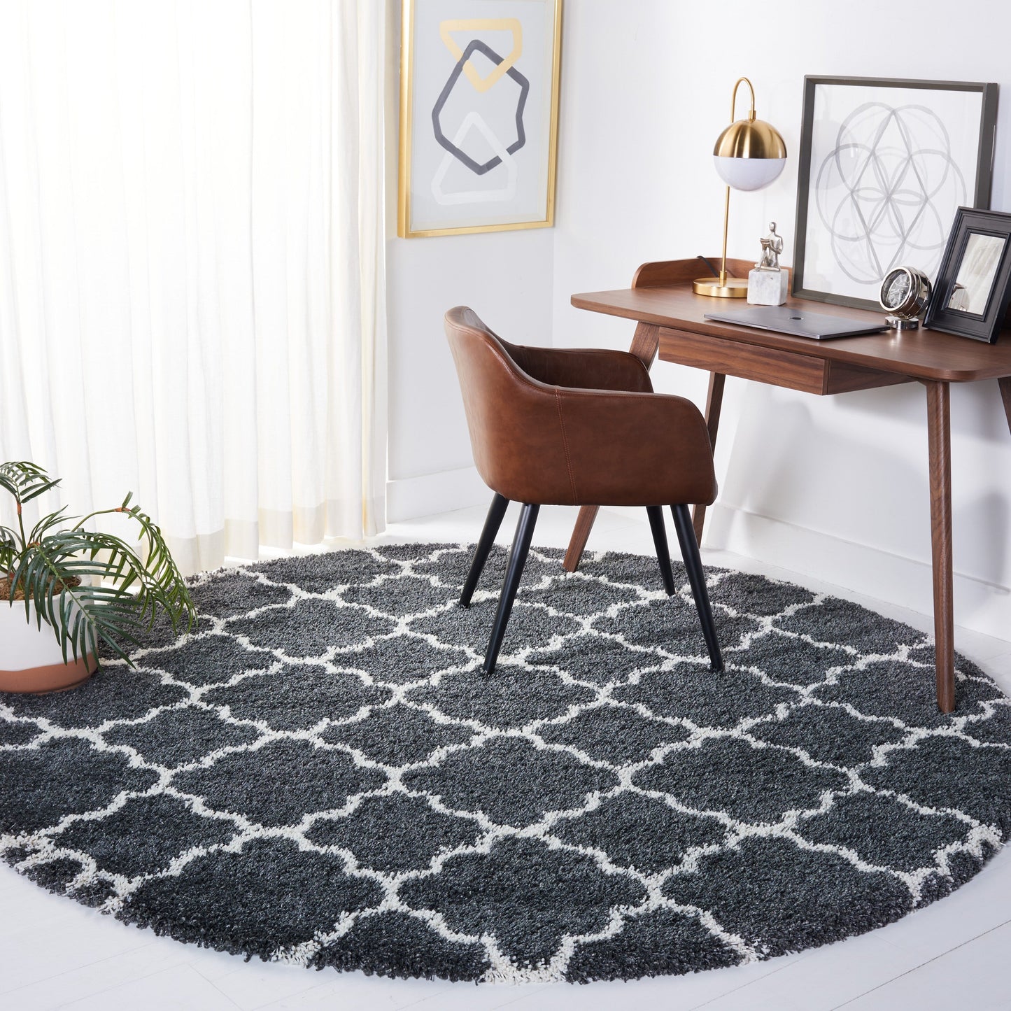 Tapis SAFAVIEH Hudson Shag Jeryl Glam Trellis de 5 cm d'épaisseur