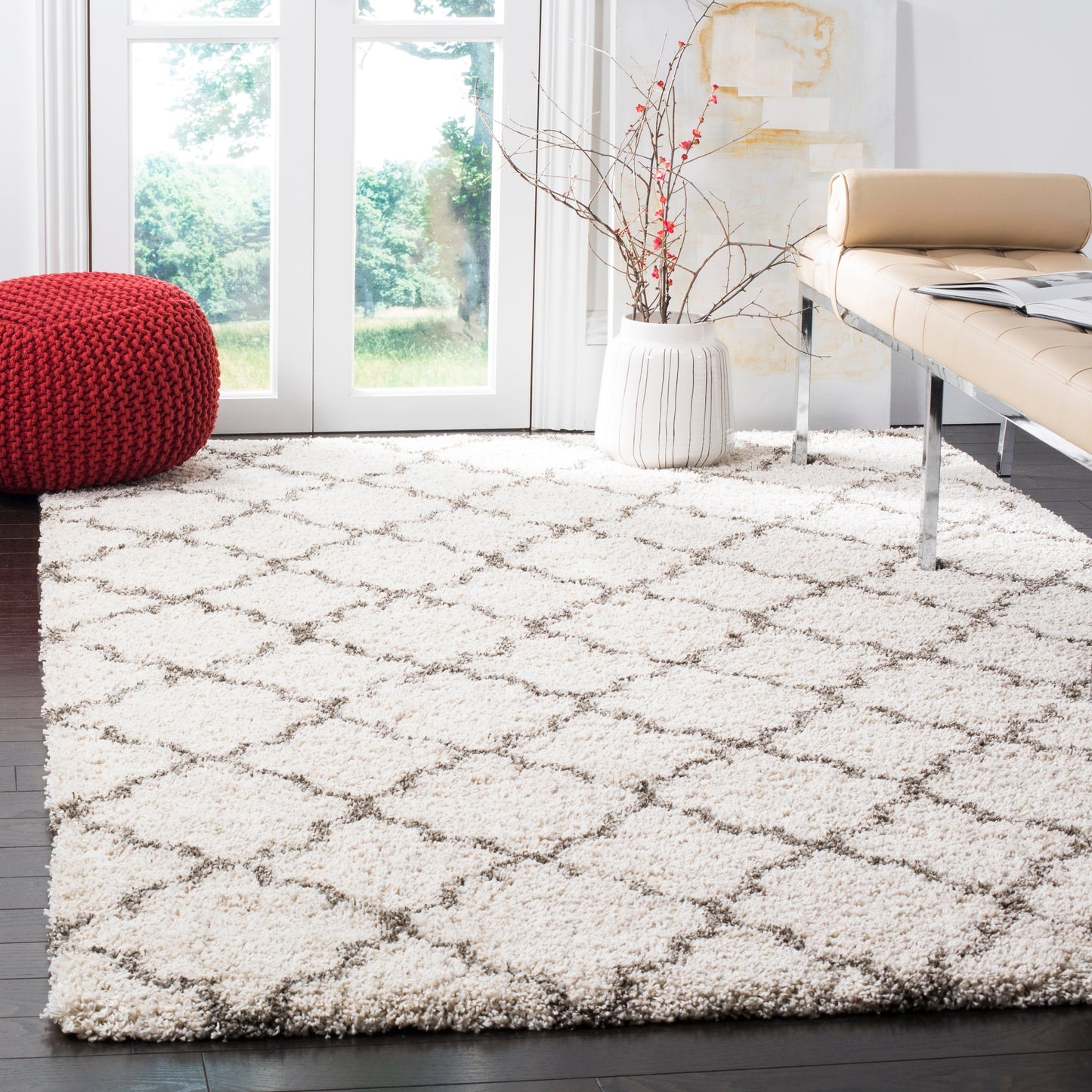 Tapis SAFAVIEH Hudson Shag Jeryl Glam Trellis de 5 cm d'épaisseur