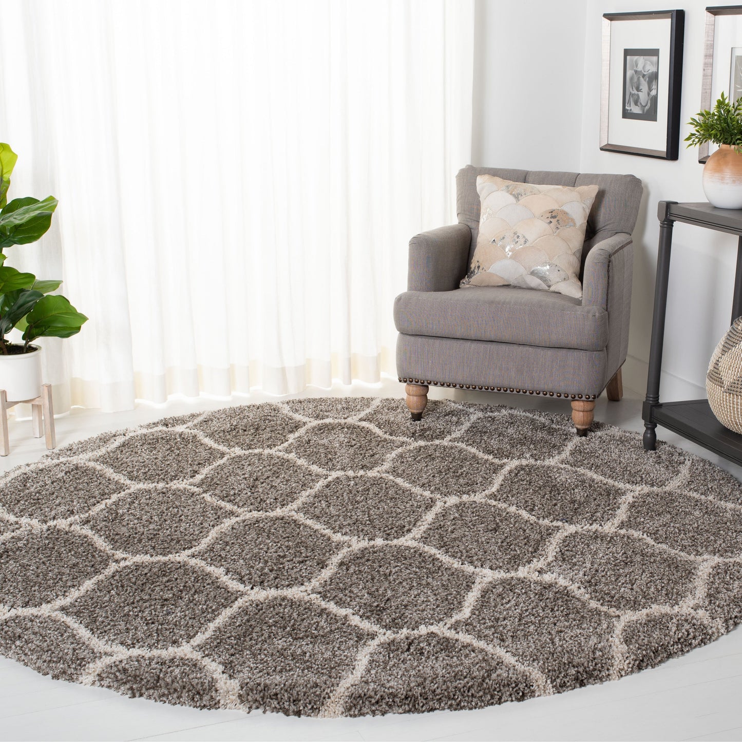 Tapis SAFAVIEH Hudson Shag Pushpa Trellis de 5 cm d'épaisseur