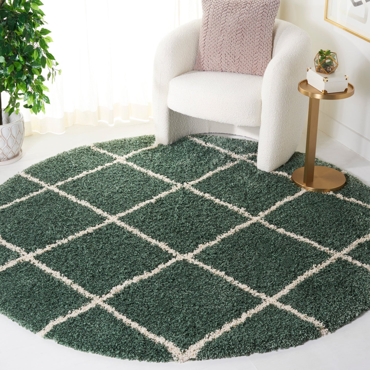 Tapis SAFAVIEH Hudson Shag Raili Diamond Trellis de 5 cm d'épaisseur