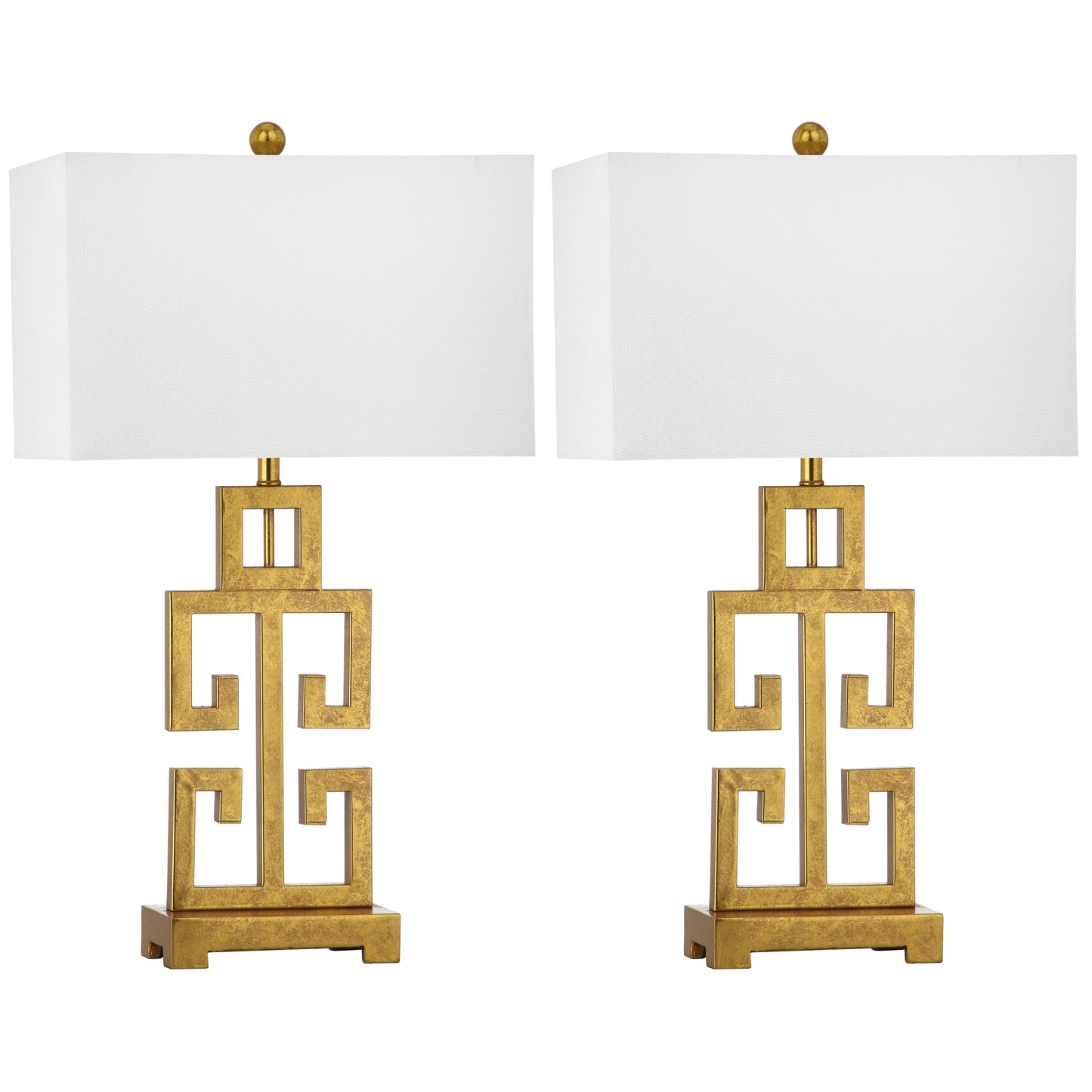 Lampe de table Chantelle de SAFAVIEH Lighting, style grec, finition or antique, 74 cm (lot de 2) - 41 cm (L) x 23 cm (P) x 74 cm (H)