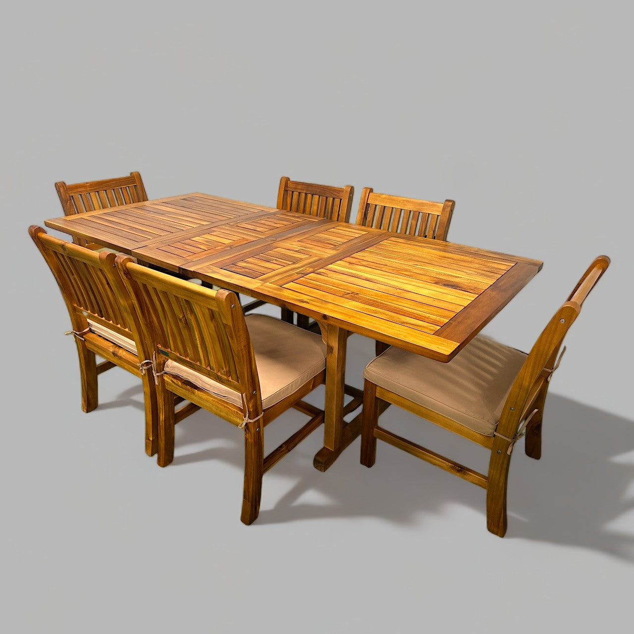 Ensemble de table extensible rectangulaire en acacia