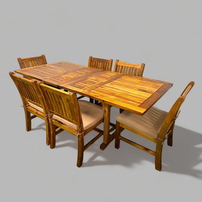 Ensemble de table extensible rectangulaire en acacia