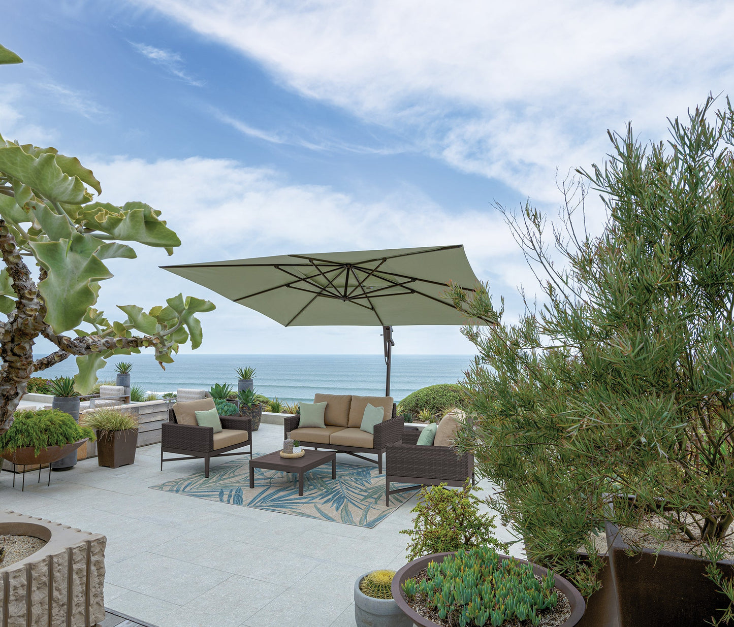 Parasol déporté de 3 m x 4 m