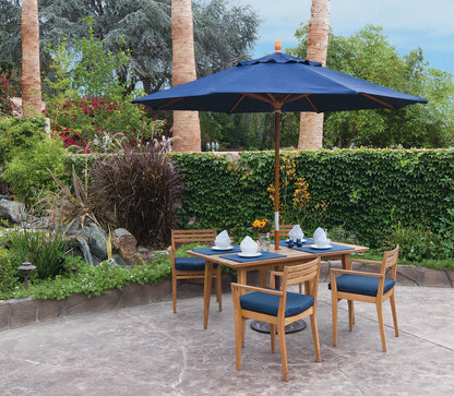 Parasol de marché en bois de 2,74 m (9 pi) avec système de levage à quatre poulies
