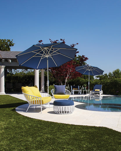 Parasol de marché de 2,74 m avec inclinaison automatique