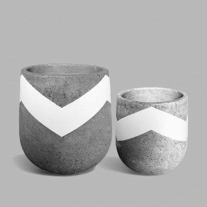 VT133S - JARDINIER EN MOUSSE LÉGÈRE PEINTE ET EN BÉTON