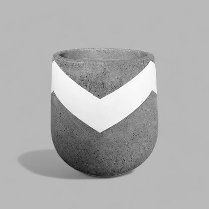 VT133S - JARDINIER EN MOUSSE LÉGÈRE PEINTE ET EN BÉTON