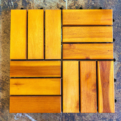 Dalles de terrasse en acacia (boîte de 10 dalles)