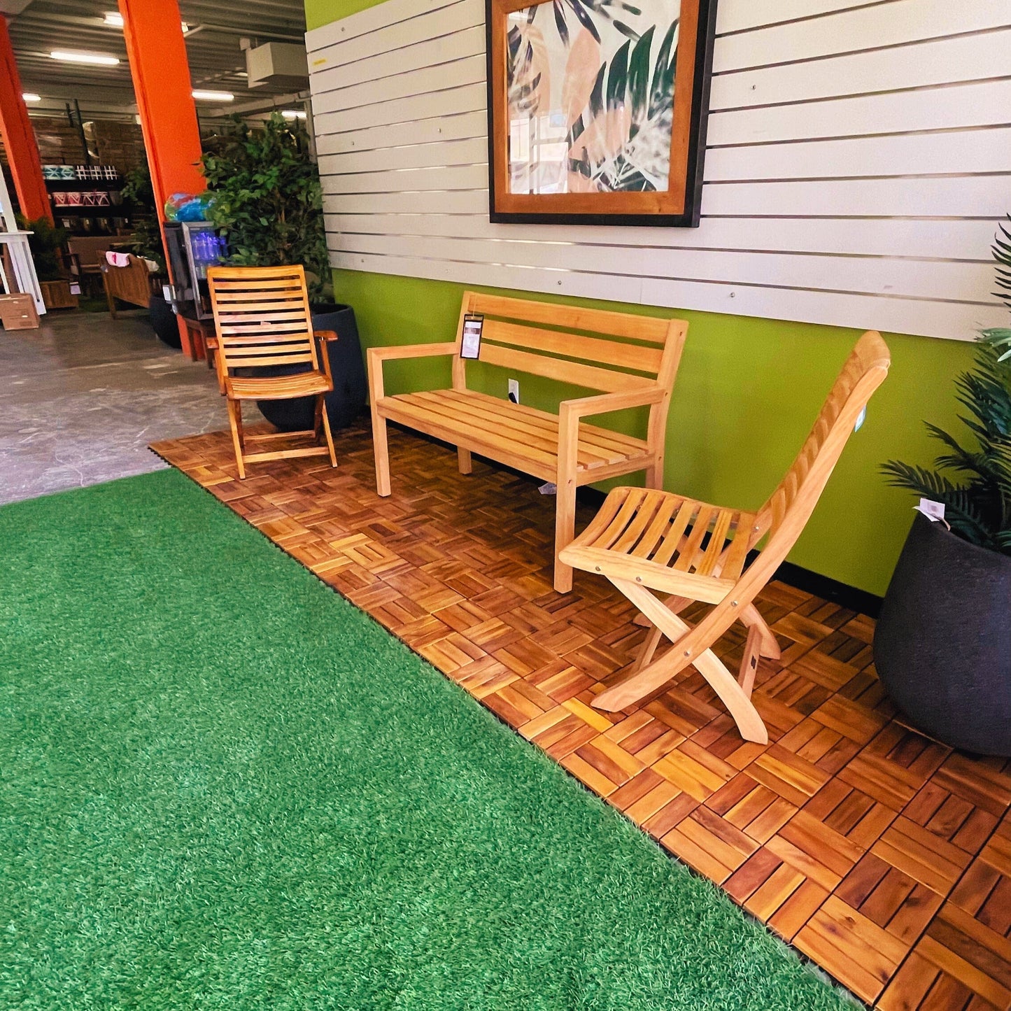 Dalles de terrasse en acacia (boîte de 10 dalles)